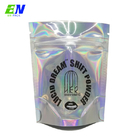 Op maat gemaakte Soft Touch kindveilige geurbestendige hersluitbare ritssluiting 3,5 g holografische gummies Mylar-tas